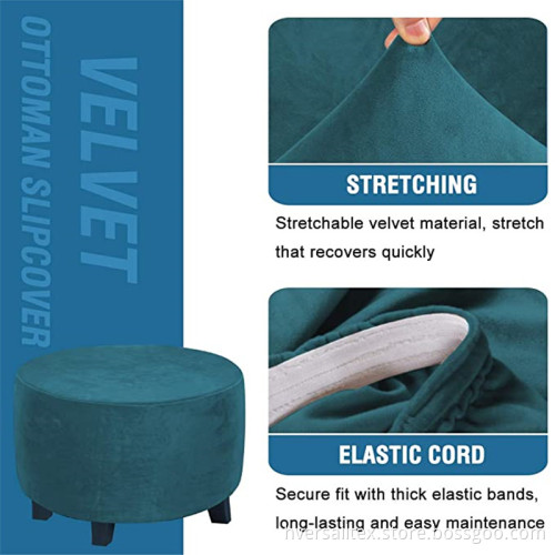 Indoor Round Ottoman Slipcovers Covers Slipcover